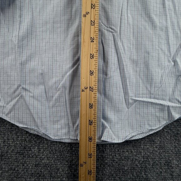Brooks Brothers Slim Button-Down Blue Cotton 15-4/5 Non-Iron Check Long Sleeve - Picture 4 of 14
